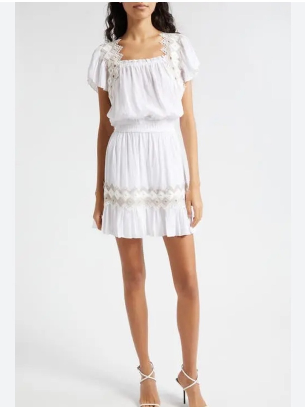 RAMY BROOK Bridget Eyelet Embroidered Dress in Ivory